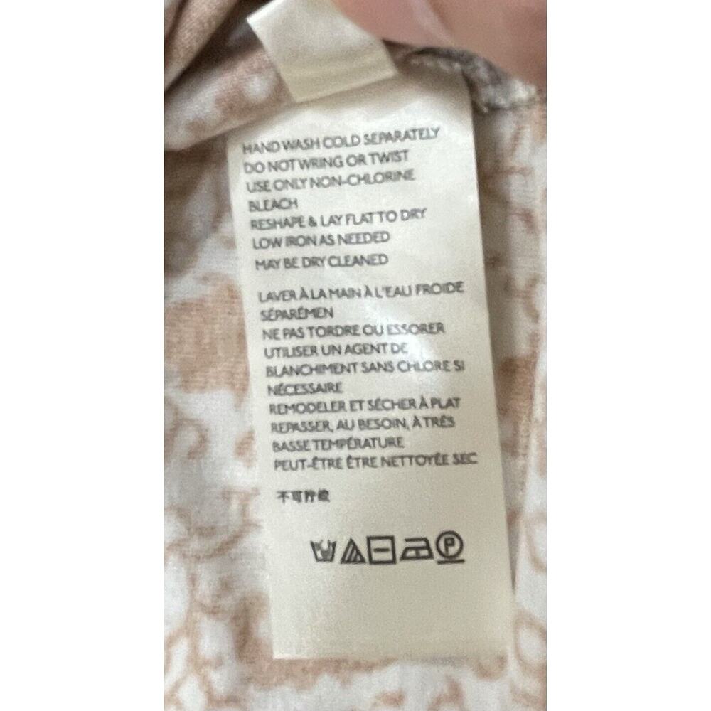 Anthropologie Terri Embroidered Peasant Boho Top Mixed Print S Rust Black Cream - Picture 12 of 13